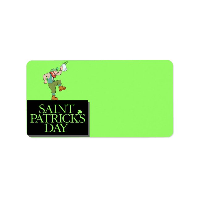 Etiqueta de endereço do dia do Patrick (Frente)