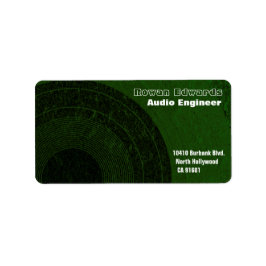 Etiqueta de endereço do Engenheiro de áudio