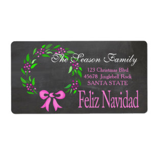 Etiqueta de endereço do feriado de Feliz Navidad
