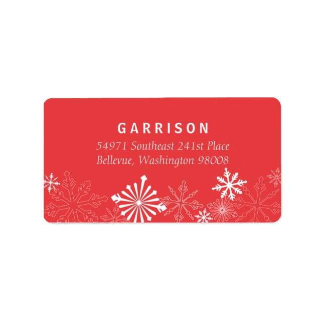 Etiqueta de Endereço do Floco de Neve (Frente)