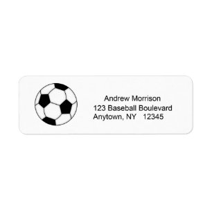 Etiqueta de endereço do futebol