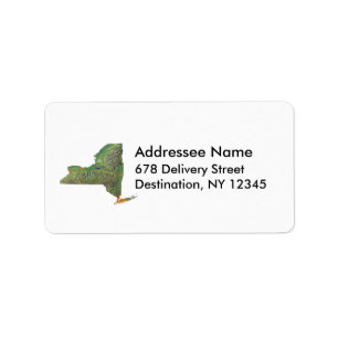 Etiqueta de endereço do mapa de New York