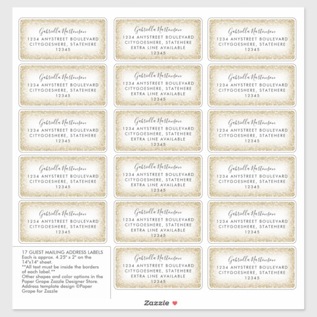 Etiqueta de Endereço do Nome de Destinatário Perso (Folha)