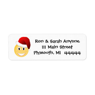 Etiqueta de endereço do papai noel de Emoji