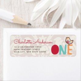 Etiqueta de endereço do primeiro aniversario Pinti