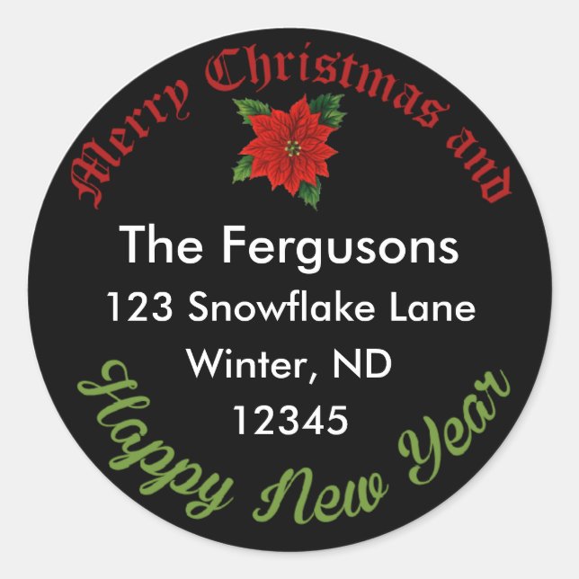 Etiqueta de Endereço do Quadro de Referência Natal (Frente)