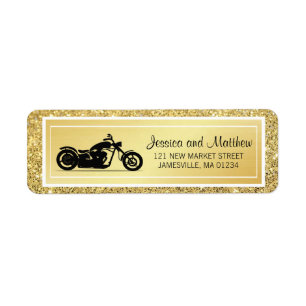 Etiqueta de endereço do remetente da motocicleta