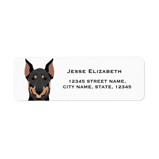 etiqueta de endereço do remetente do doberman -