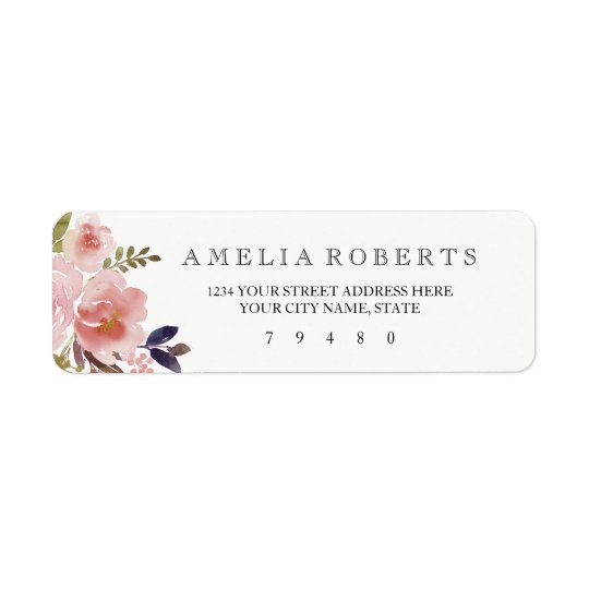Etiqueta de endereço do remetente floral das