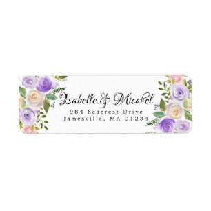 Etiqueta de endereço do remetente floral de creme