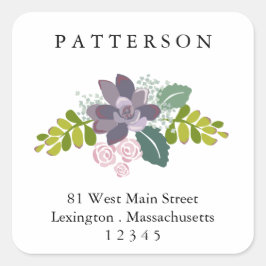 Etiqueta de endereço do remetente floral do jardim