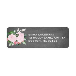 Etiqueta de endereço do remetente floral do quadr