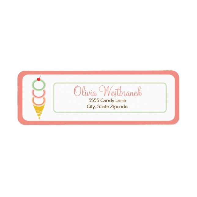 Etiqueta de Endereço do sorvete (Frente)
