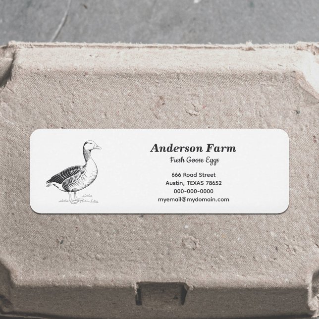 Etiqueta de Endereço dos Ovos de Ganso de fazenda (Farm Goose Eggs Address Label Sticker)