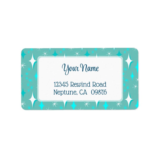 Etiqueta de Endereço Editável para Estrelas Branca (Frente)