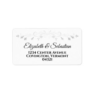 Etiqueta de Endereço Elegante de Casamento de Pra
