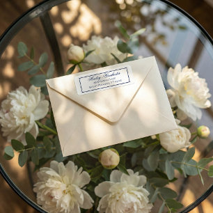 Etiqueta de endereço elegante do casamento dos
