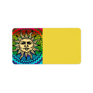 Etiqueta de endereço ensolarada