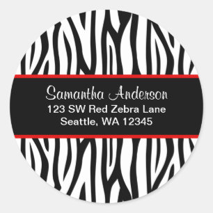 Etiqueta de endereço feita sob encomenda da zebra