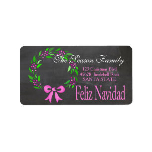 Etiqueta de Endereço Feriado Feliz Navidad