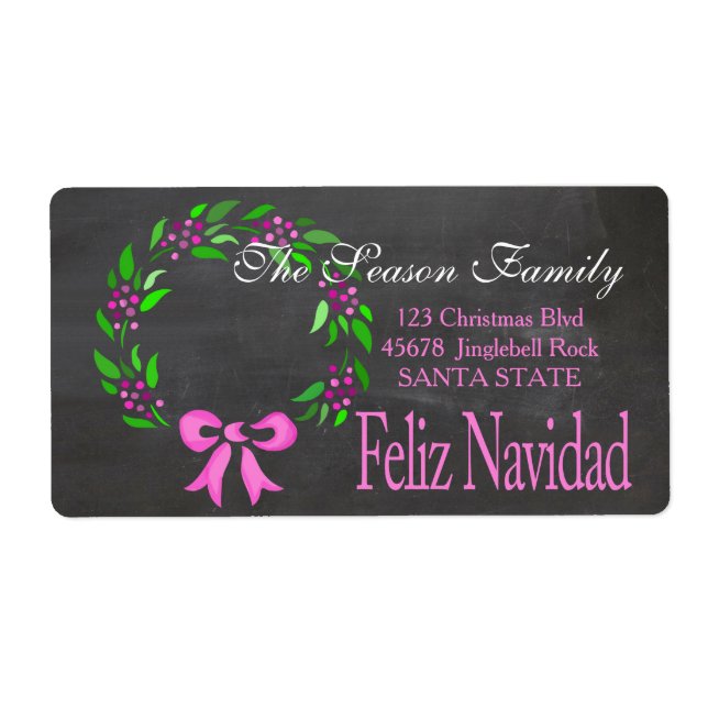 Etiqueta de Endereço Feriado Feliz Navidad (Frente)