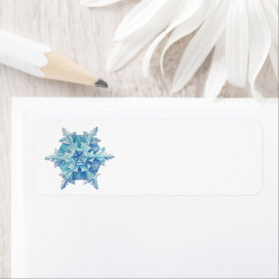 Etiqueta de Endereço Floco de Neve em Aquarela