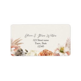 Etiqueta de Endereço Floral Boho Rústico de Outono