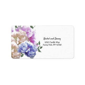 Etiqueta de Endereço Floral de Peony