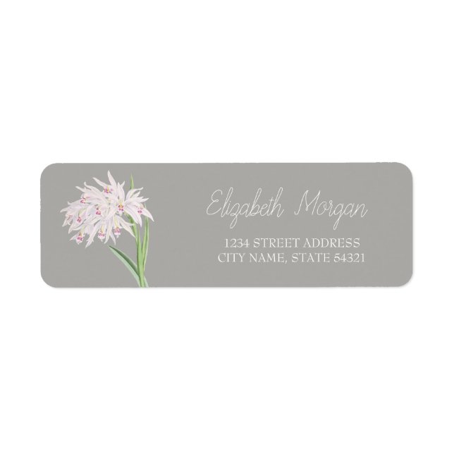 Etiqueta de Endereço Floral Romântica Chic (Frente)