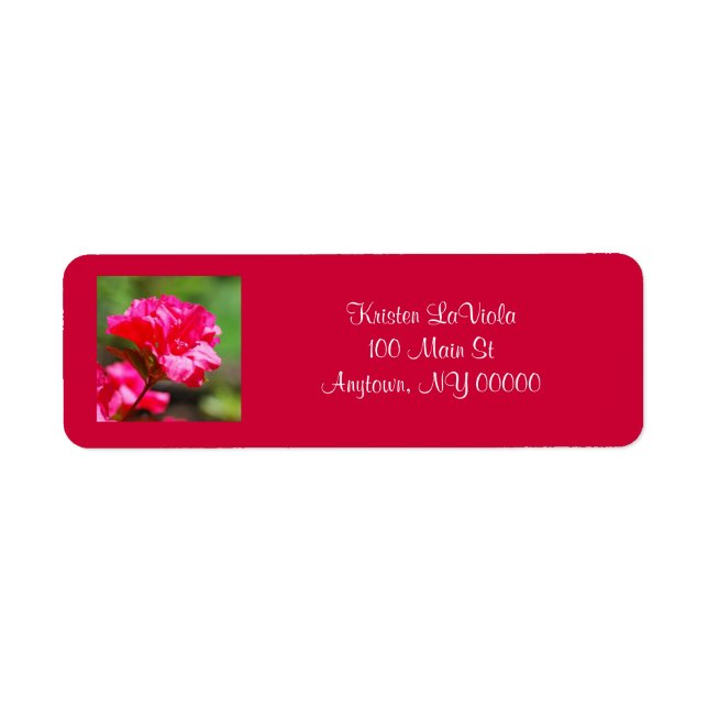 Etiqueta de Endereço Floral Rosa (Frente)