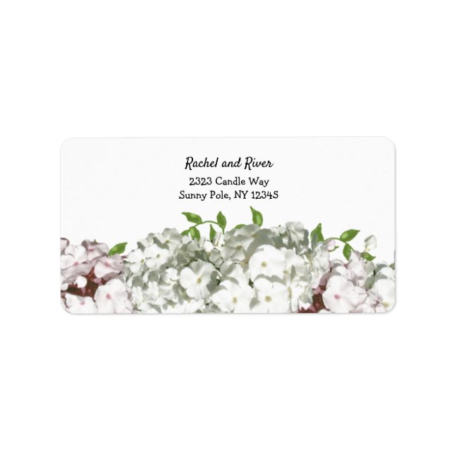 Etiqueta de Endereço Floral Rosa e Branco (Frente)