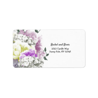 Etiqueta de Endereço Floral Variedade Bouquet