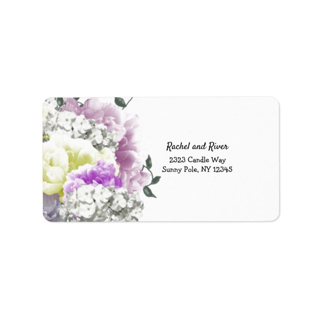 Etiqueta de Endereço Floral Variedade Bouquet (Frente)