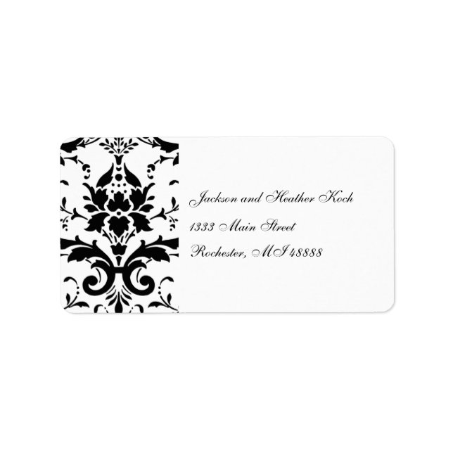 Etiqueta de Endereço - Formal para Casamento Preto (Frente)