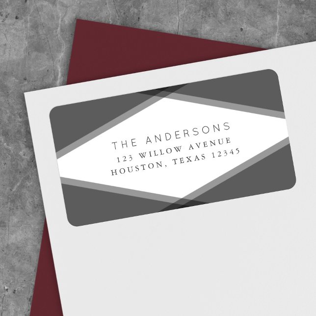 Etiqueta de Endereço Geométrico em Camada da cinza (Criador carregado)