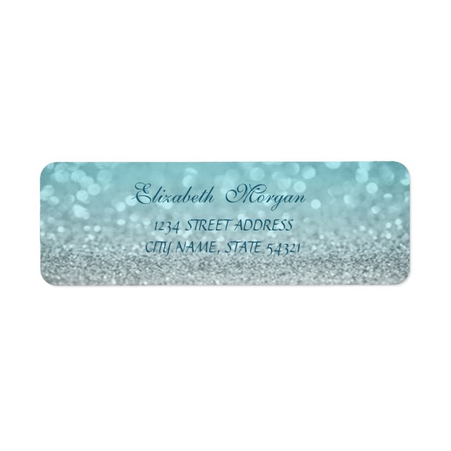 Etiqueta de endereço Glamorous Glittery Bokeh Eleg (Frente)