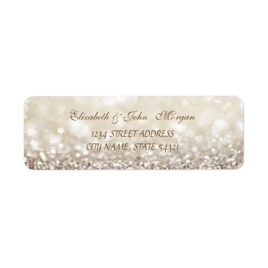 Etiqueta de endereço Glittery glamoroso elegante