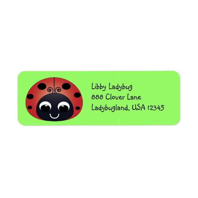 Etiqueta de Endereço Ladybug (Frente)