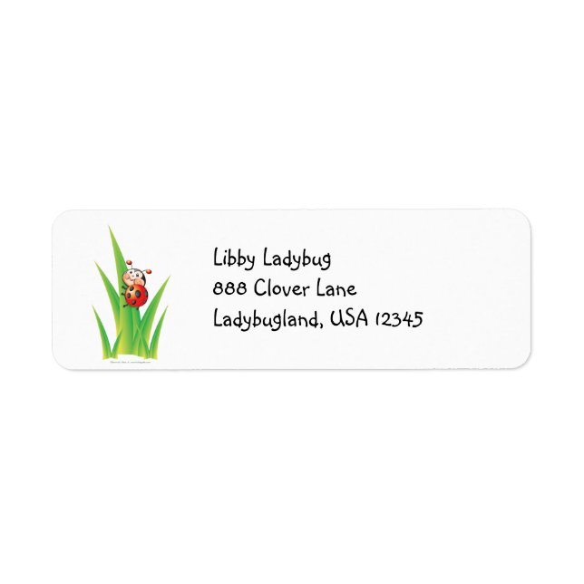 Etiqueta de Endereço Libby Ladybug (Frente)