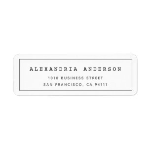Etiqueta de endereço limpa minimalista branca da