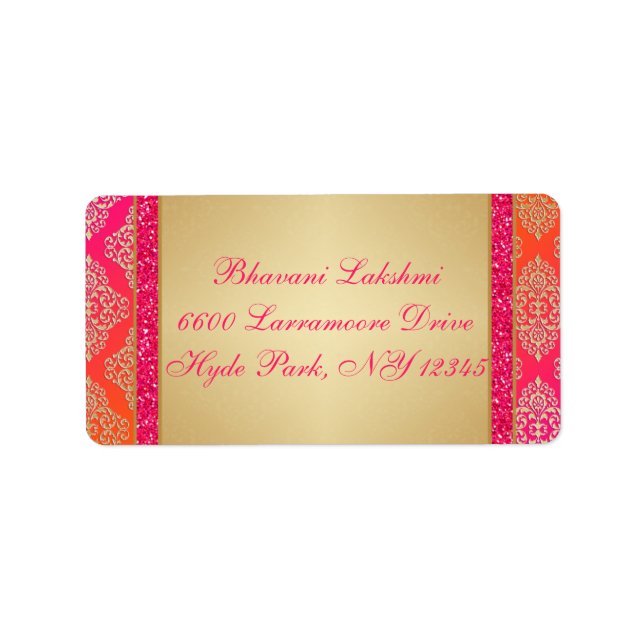 Etiqueta de Endereço Luminoso FAUX, cor-de-rosa, D (Frente)