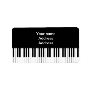 Etiqueta de endereço - o piano fecha o branco