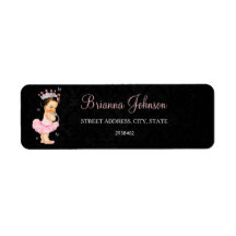 Etiqueta de Endereço para Chá de Bebê da Princesa