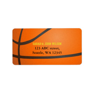 Etiqueta de endereço para o tema de basquetebol do