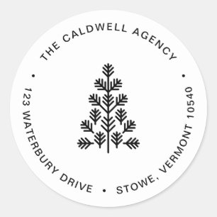 Etiqueta de Endereço Preto de Feriado Corporativo