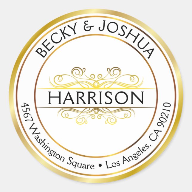 Etiqueta de endereço redonda feita sob encomenda (Frente)