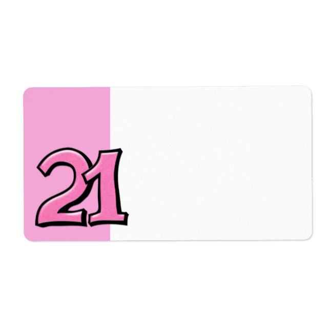 Etiqueta de endereço rosa do número do bobo 21 (Frente)