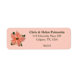 Etiqueta de Endereço Rosa na moda Coral Poinsettia