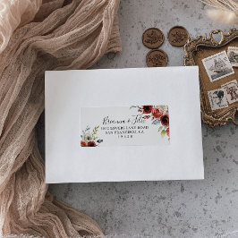 Etiqueta de Endereço RSVP de Casamento Floral do p