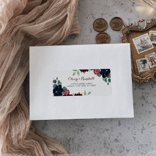 Etiqueta de Endereço RSVP Floral Colorida do Luxu